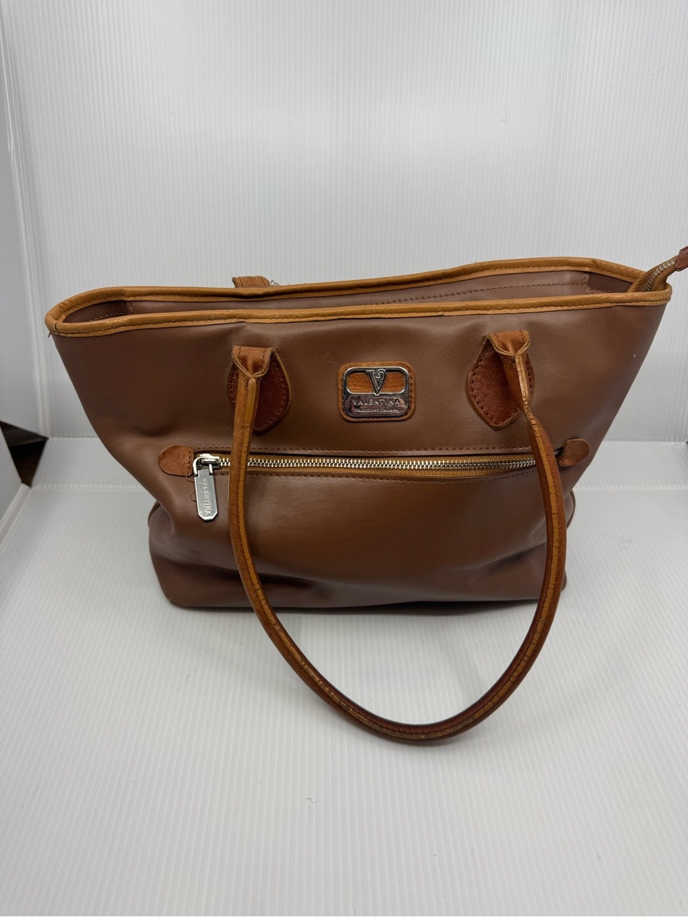 Valentina Brown Leather Tote Bag - Valentina